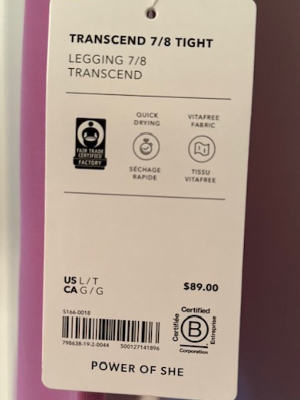Transcend High Rise 7/8 Legging Ultra-lightweight for a barely-there feeling.